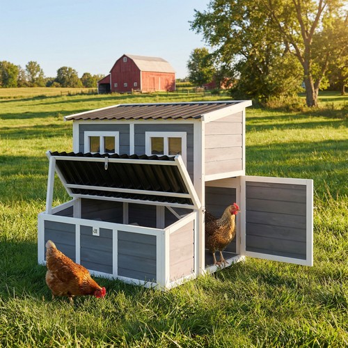 Pawhut wooden chicken coop - chicken,